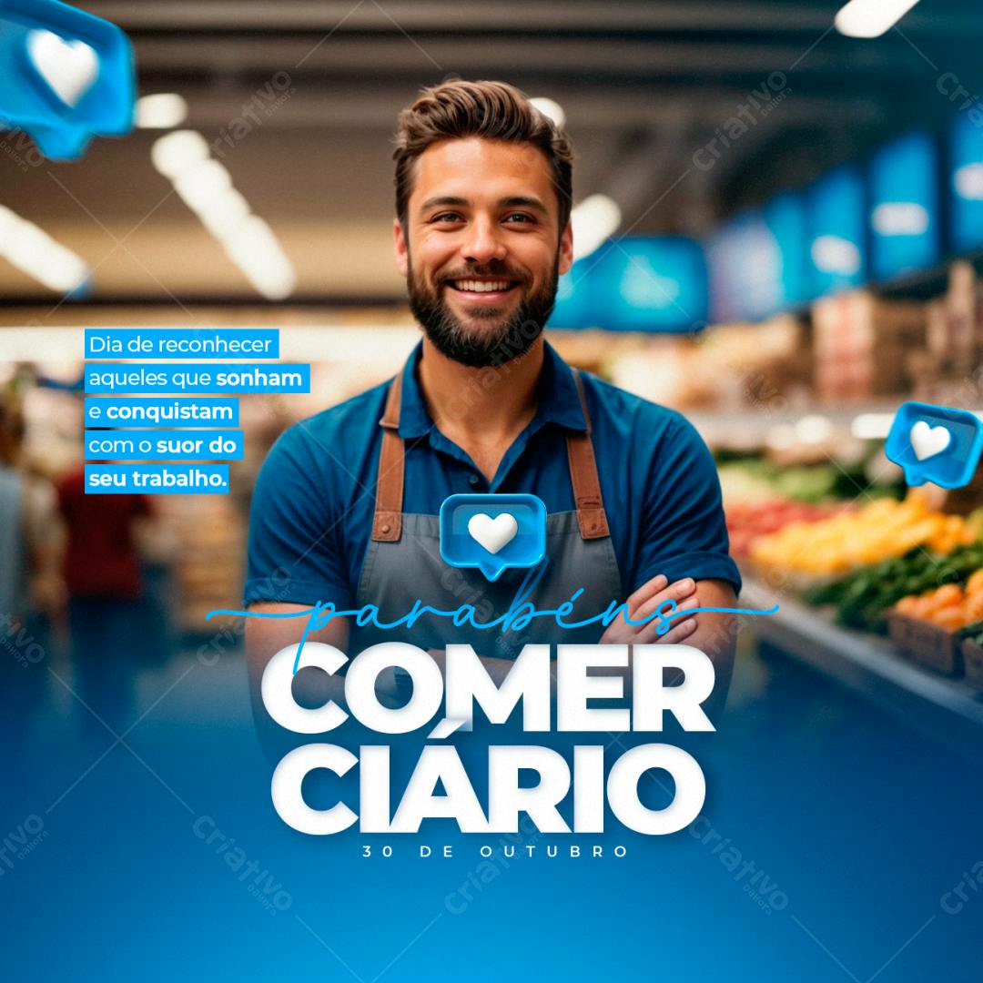 Postagem Dia do Comerciário PSD Editável