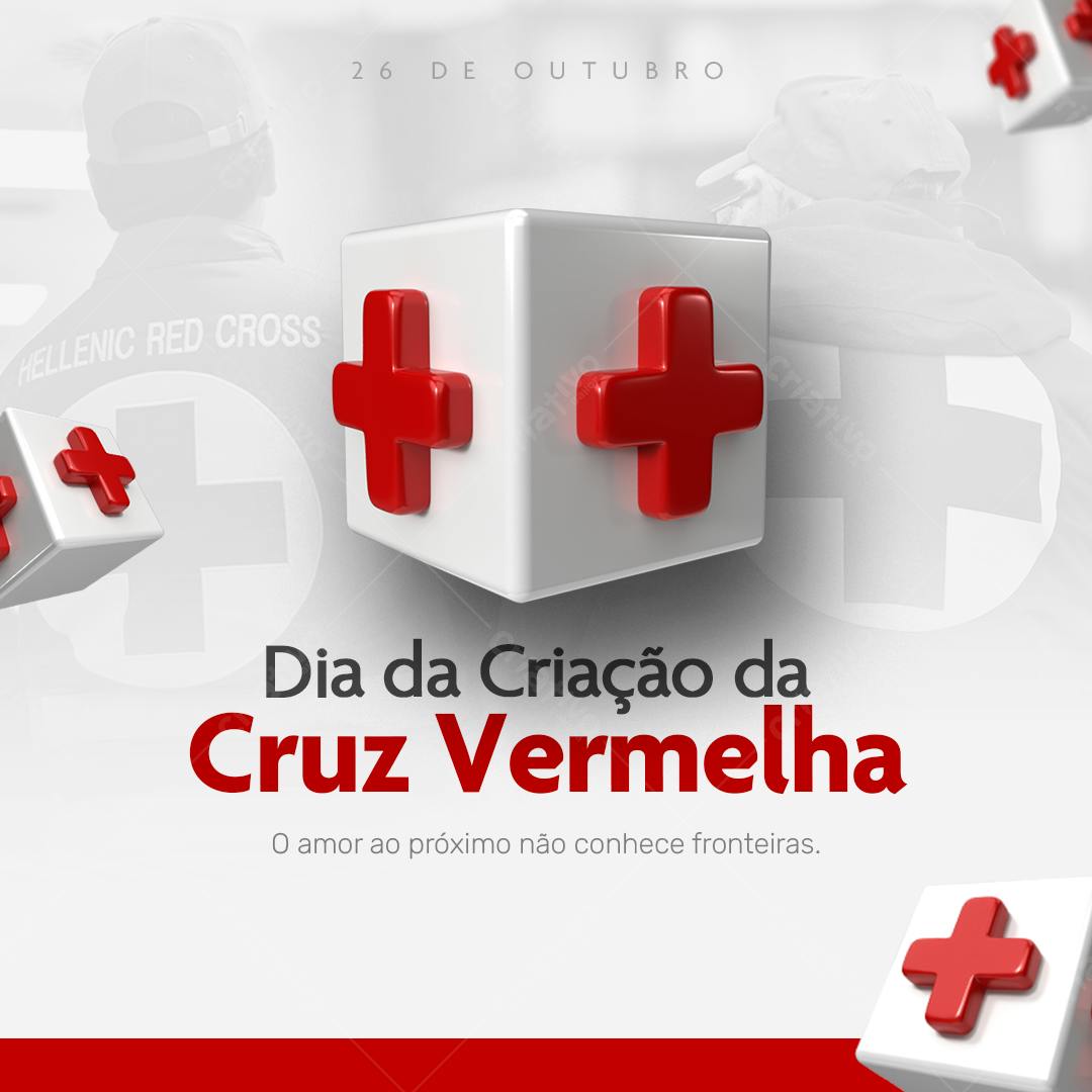 Post para Dia da Cruz Vermelha PSD Editável