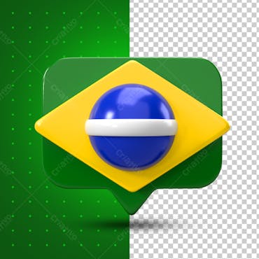Elemento 3d para compoisção like bandeira do brasil bandeira 3d