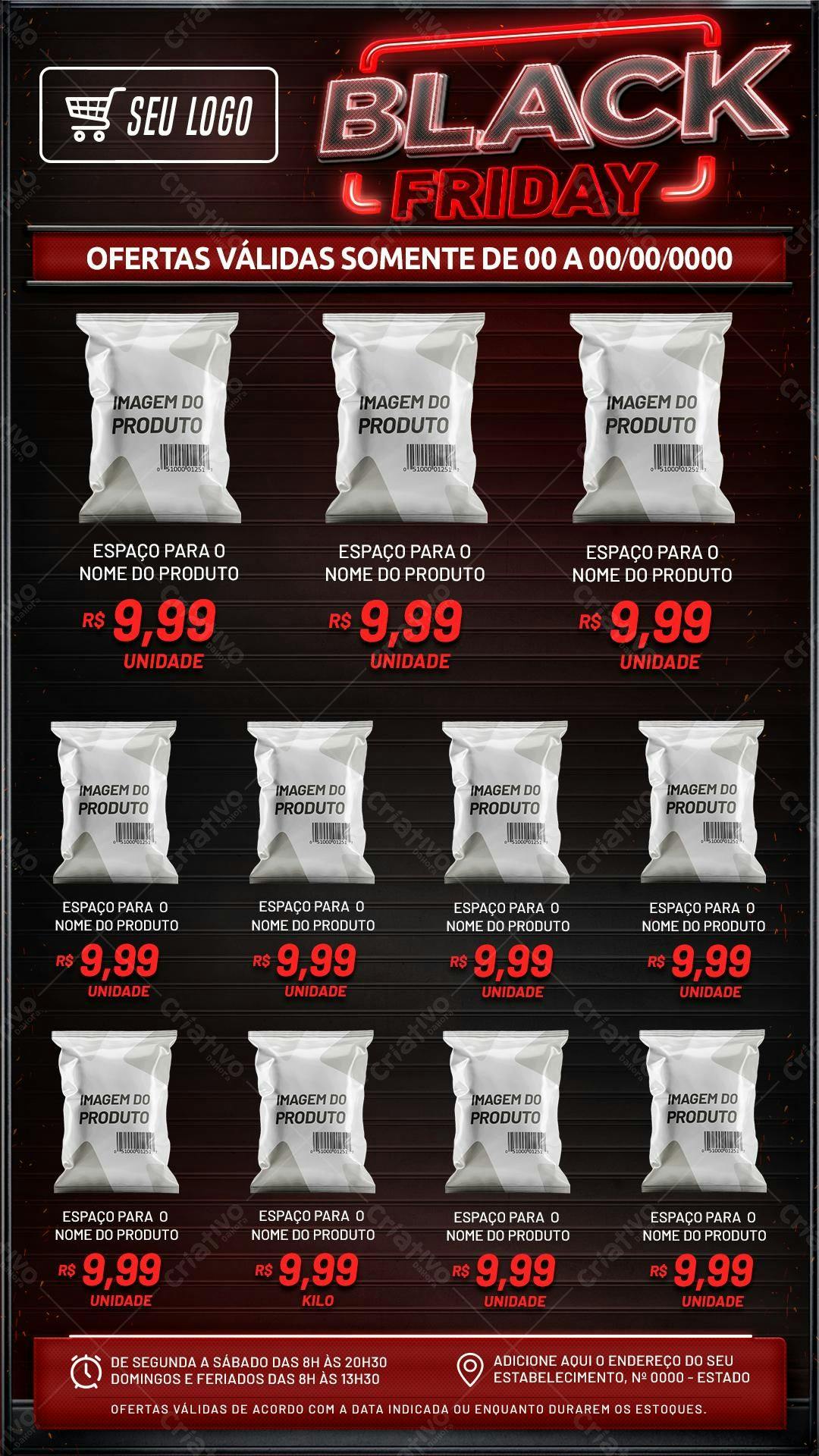 Flyer Black Friday Produtos PSD Editável