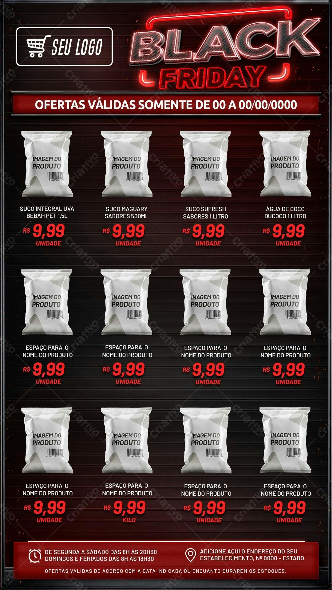 Flyer Black Friday Produtos PSD Editável