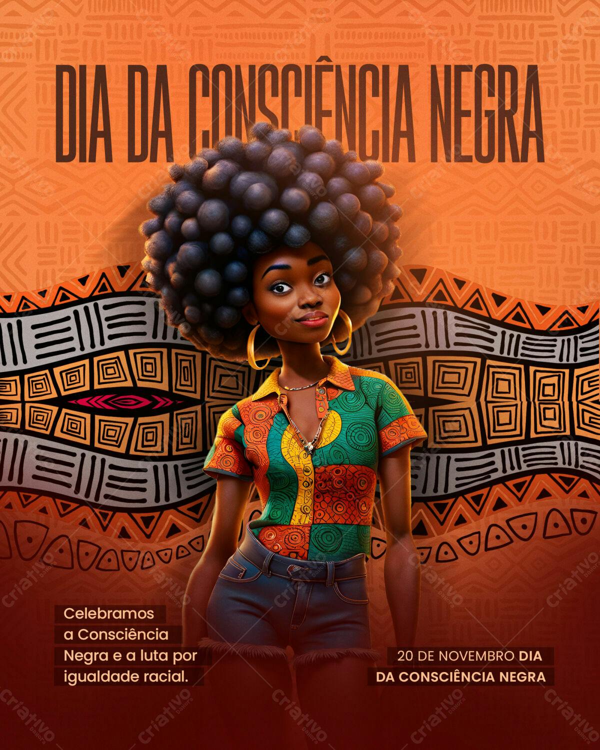 Flyer Dia da Consciência Negra PSD Editável