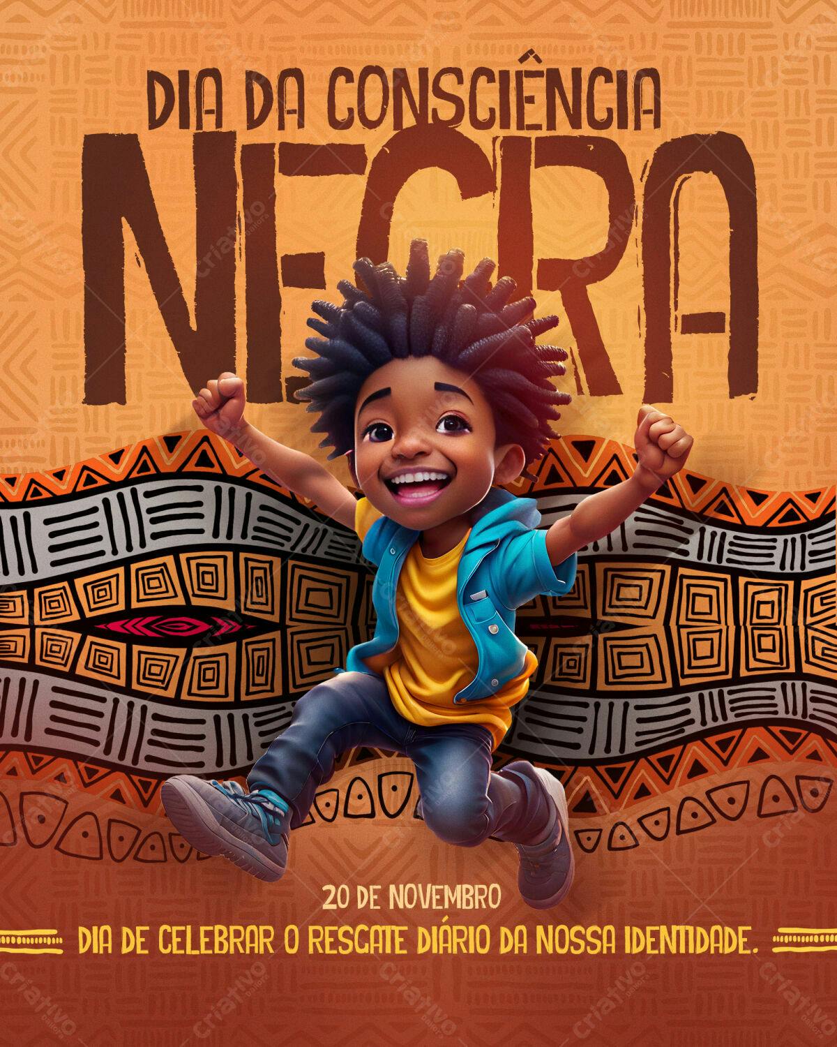Flyer Dia da Consciência Negra PSD Editável