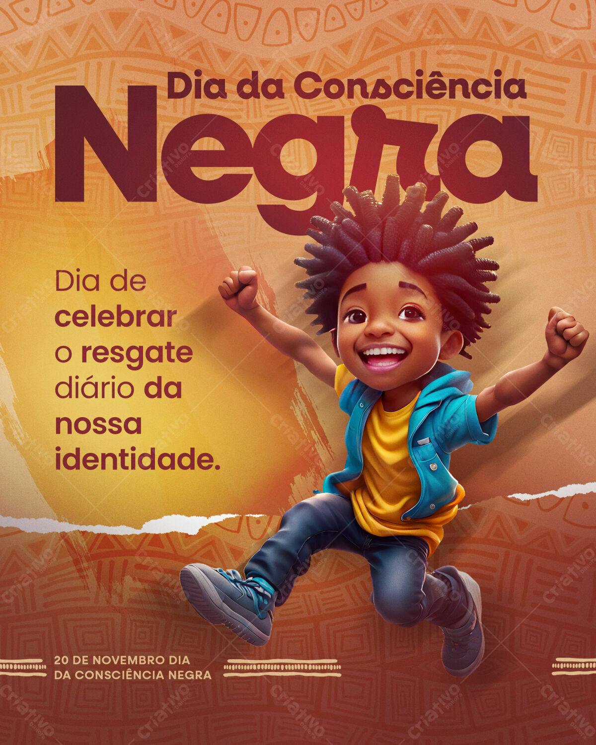 Flyer Dia da Consciência Negra PSD Editável