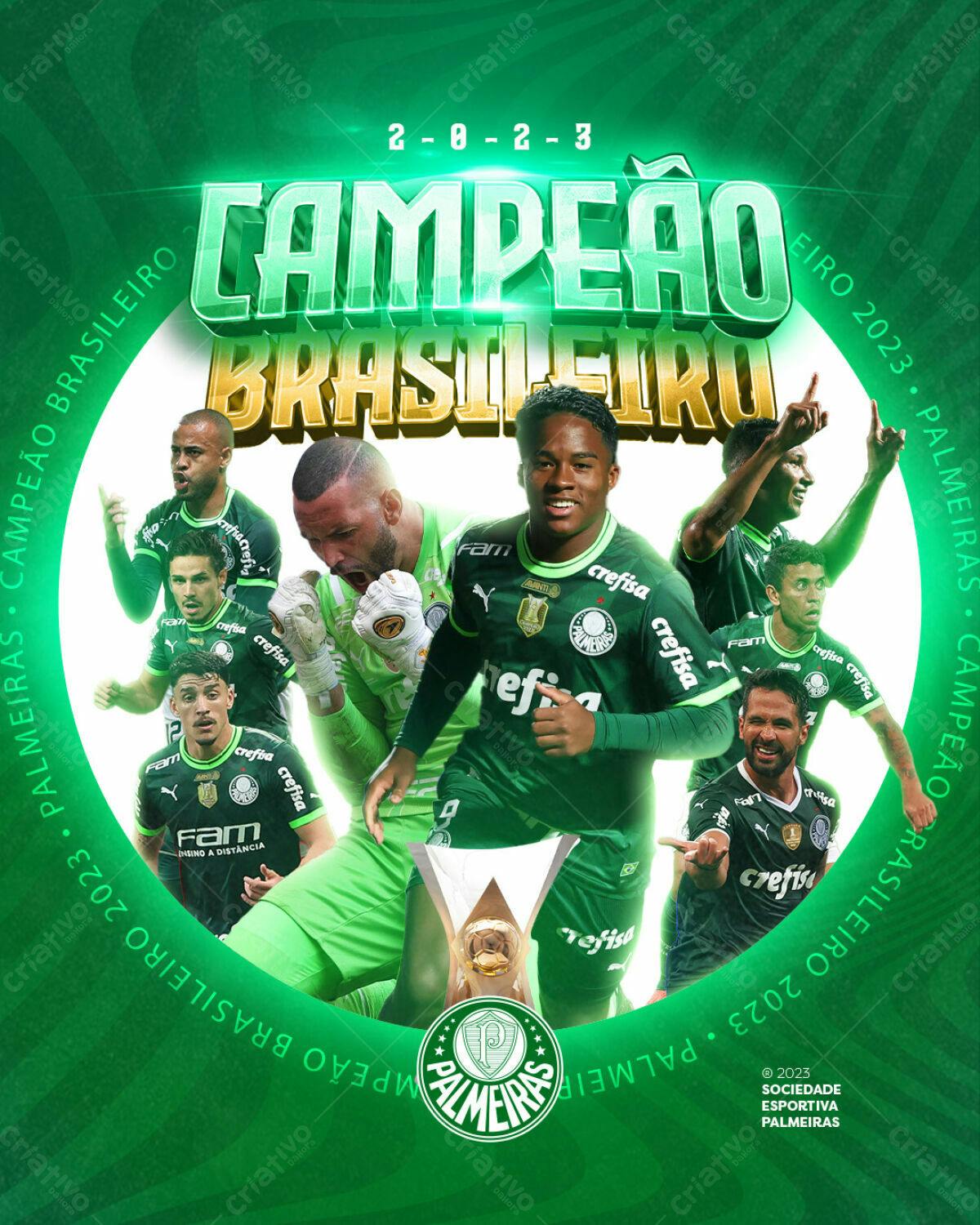 Flyer Campeonato Brasileiro Palmeiras PSD Editável