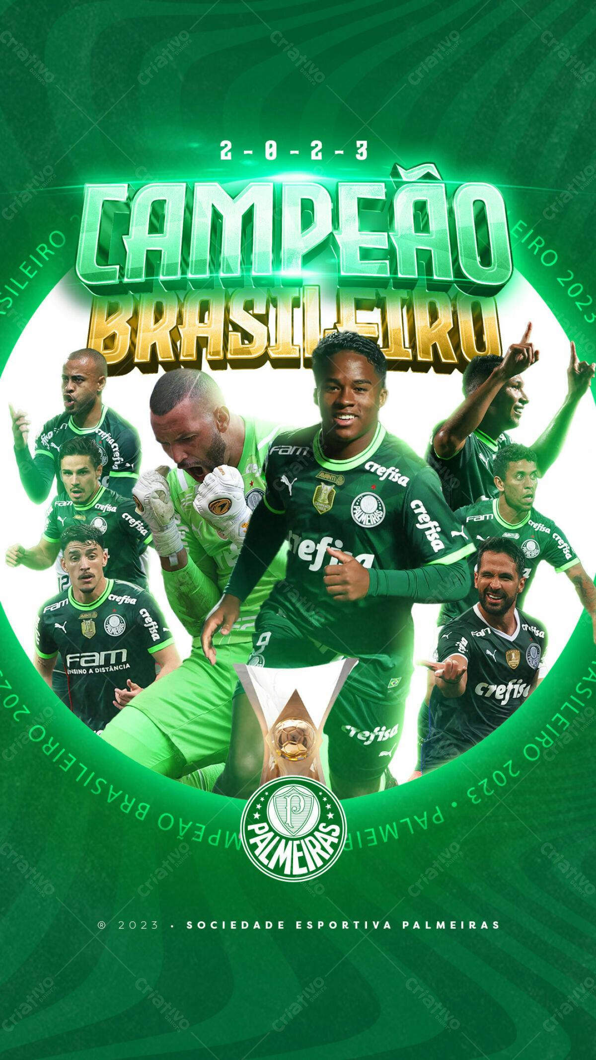 Flyer Campeonato Brasileiro Palmeiras PSD Editável