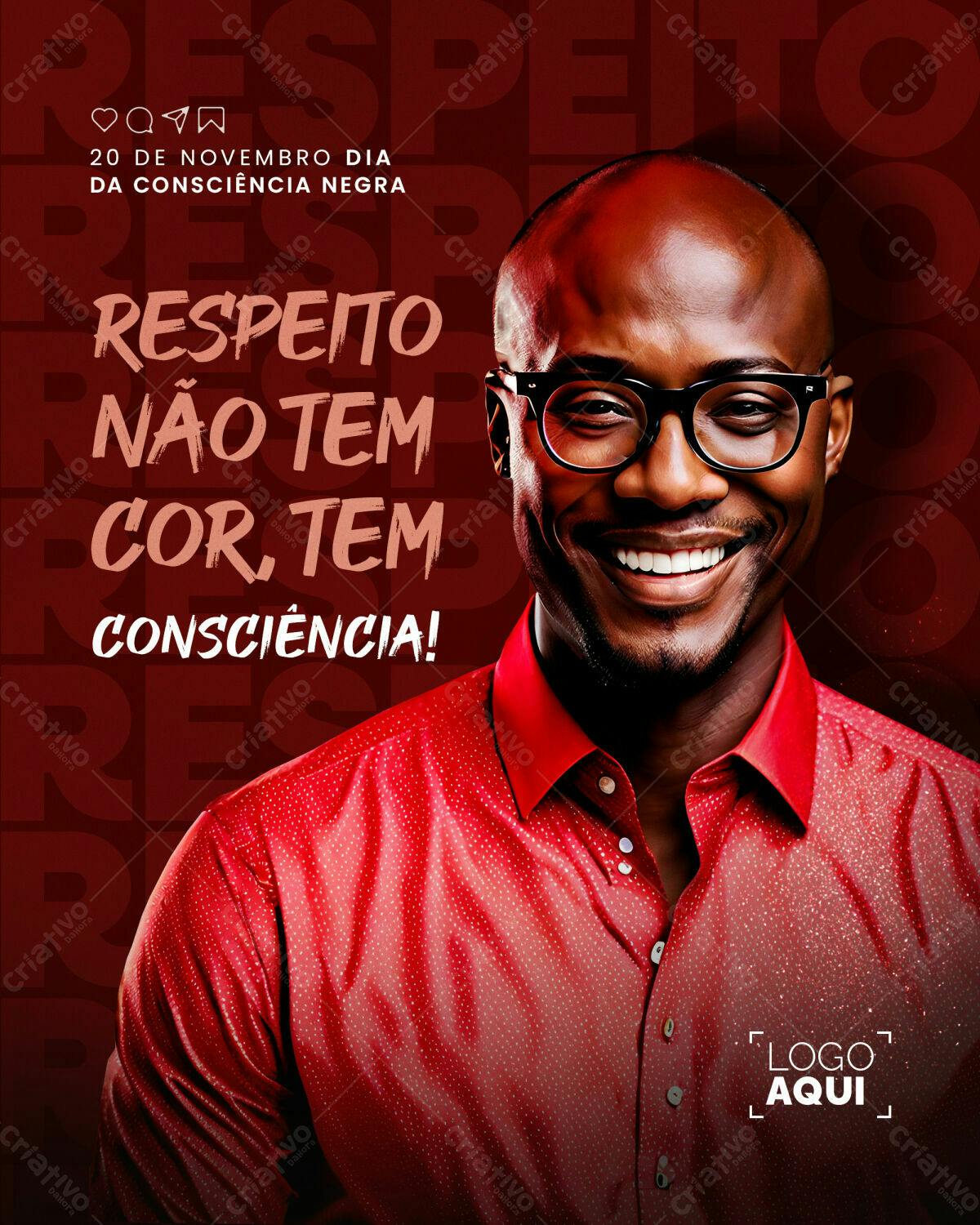 Flyer Dia da Consciência Negra PSD Editável