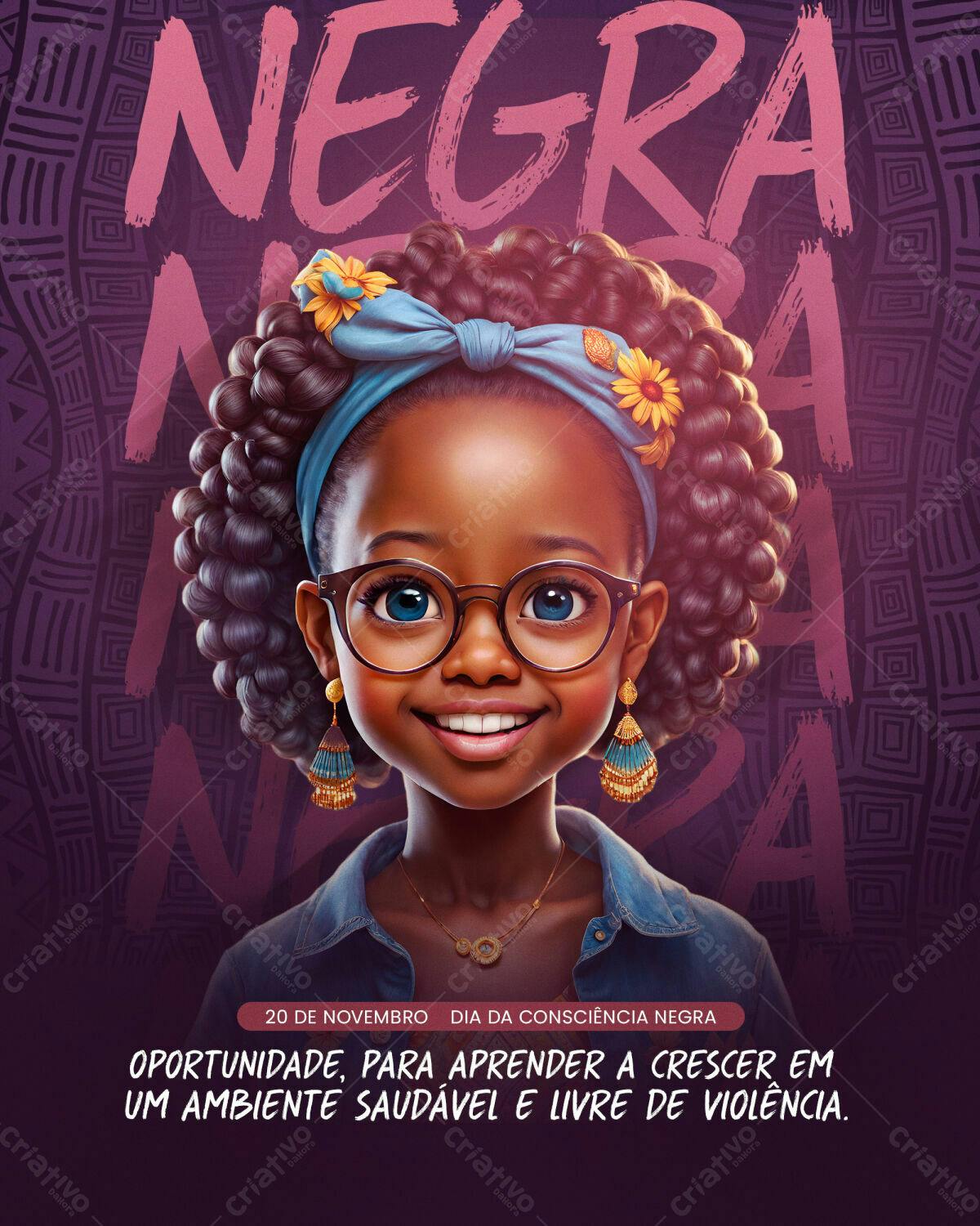 Poster Dia da Consciência Negra PSD Editável