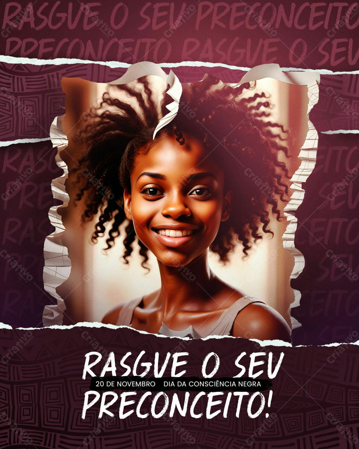 Flyer Dia da Consciência Negra PSD Editável