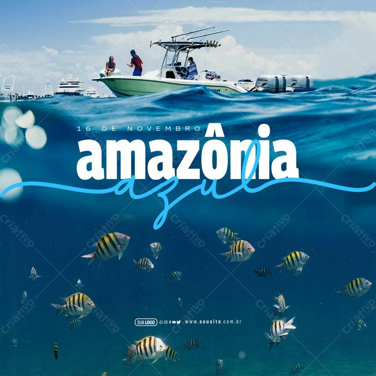 Flyer Amazônia Azul 16 de Novembro PSD Editável