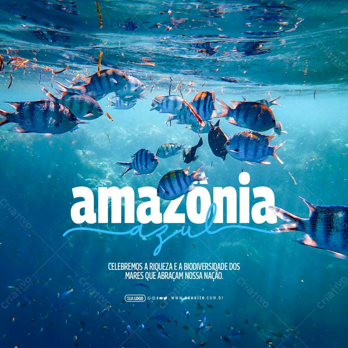 Post para o Dia Mundial dos Oceanos PSD Editável
