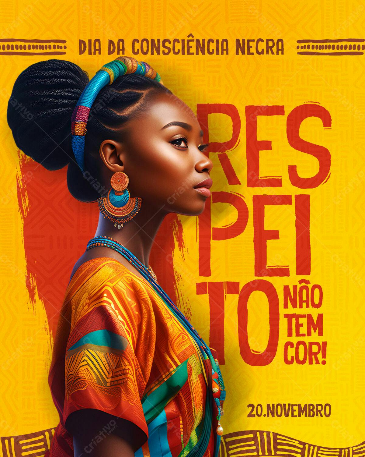 Flyer Dia da Consciência Negra PSD Editável
