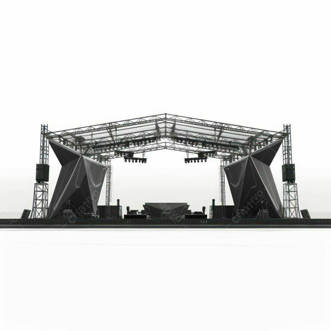 Palco de evento ao ar livre estrutura metálica
