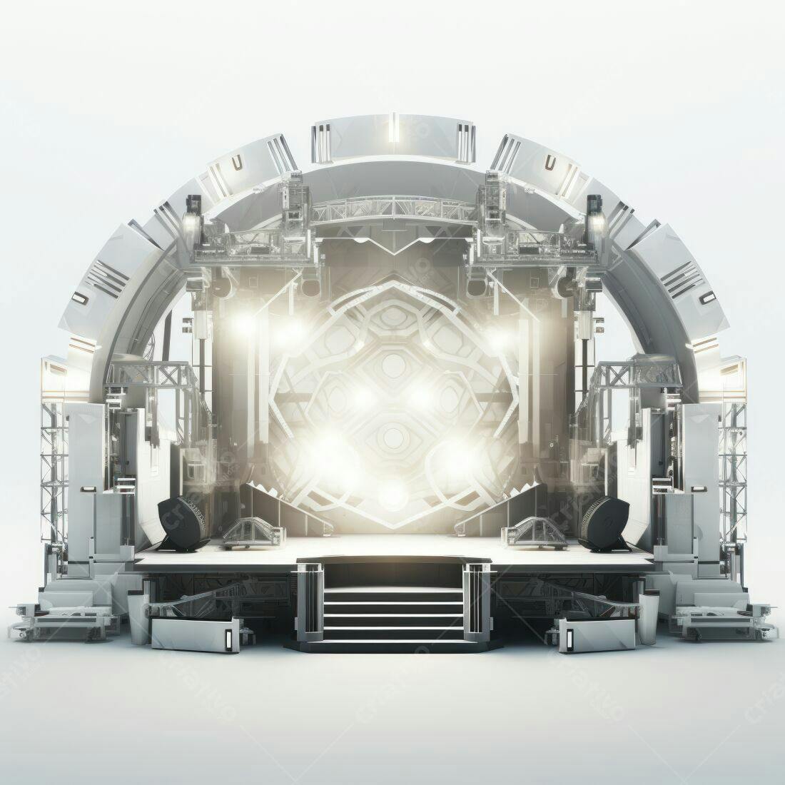 Palco futurista para eventos modernos