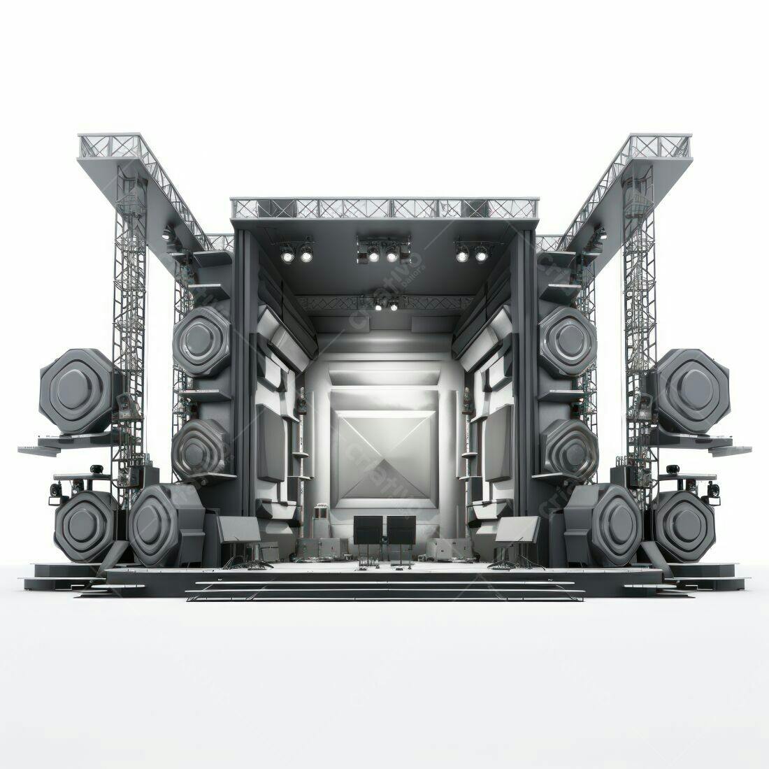 Palco futurista para eventos musicais