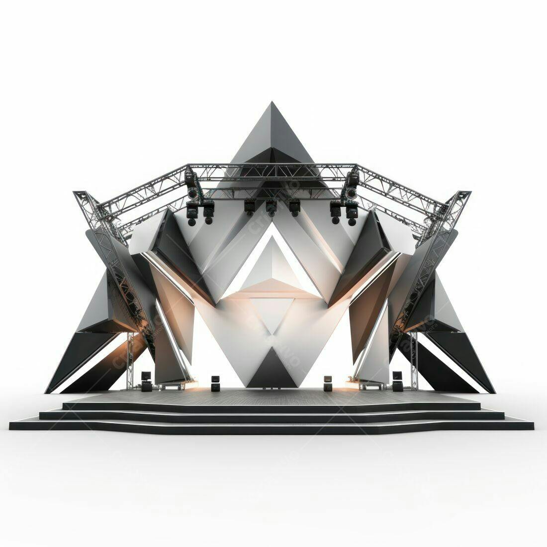 Palco moderno geométrico preto e branco