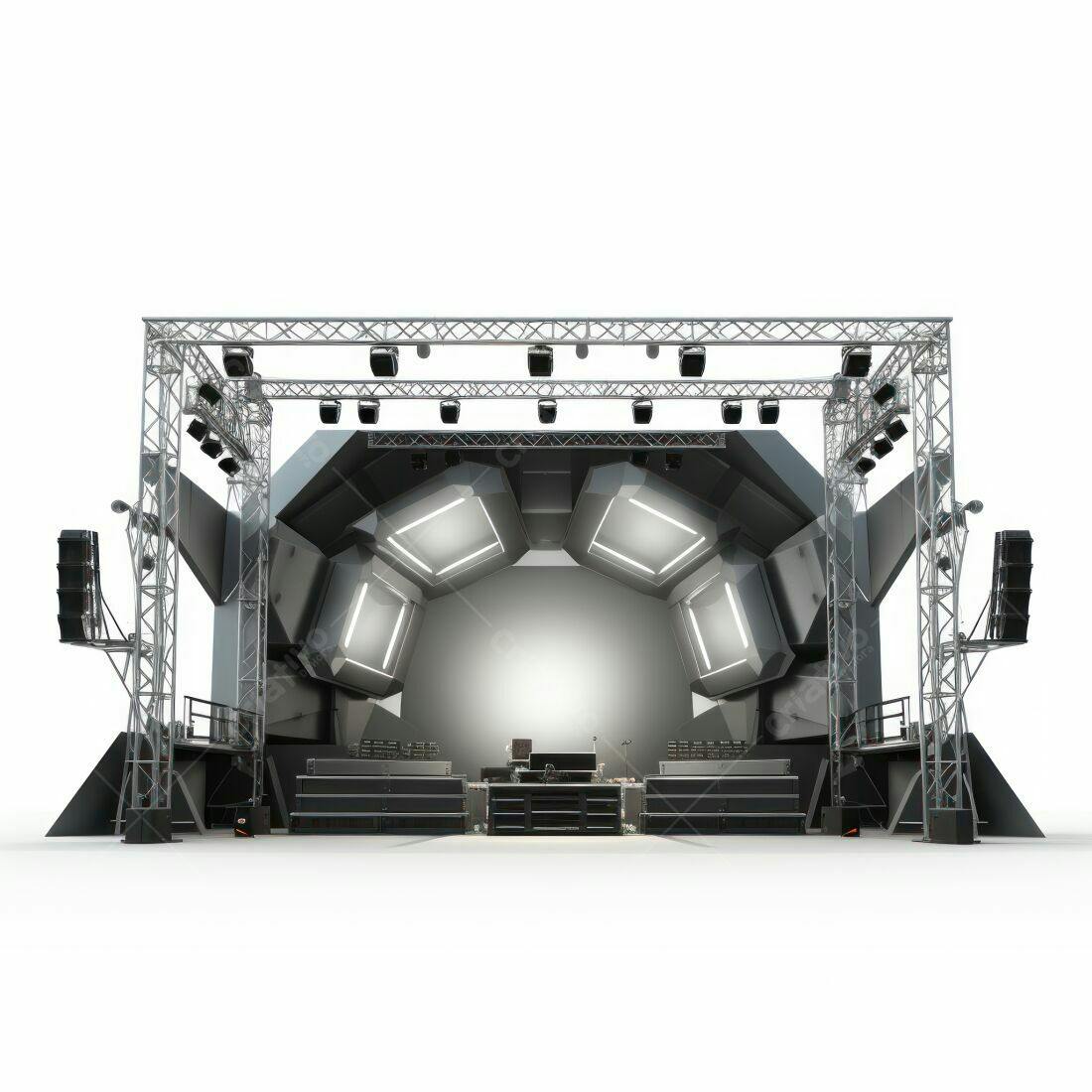 Palco Moderno para Show com Iluminação