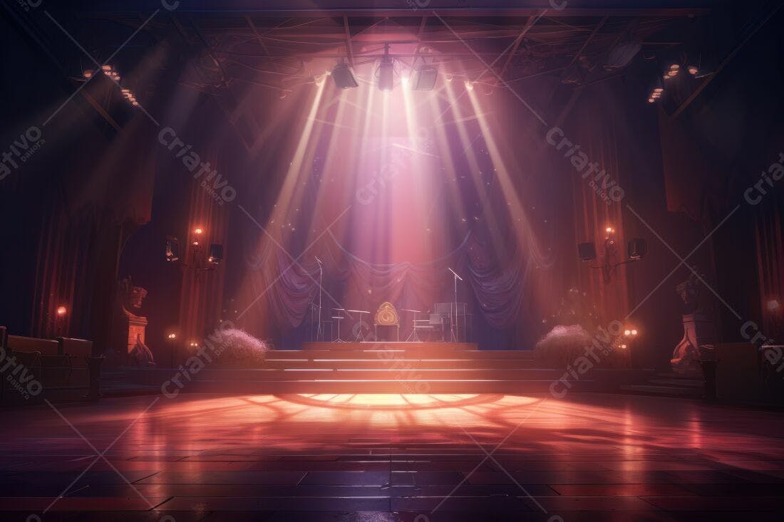 Palco iluminado em teatro antigo