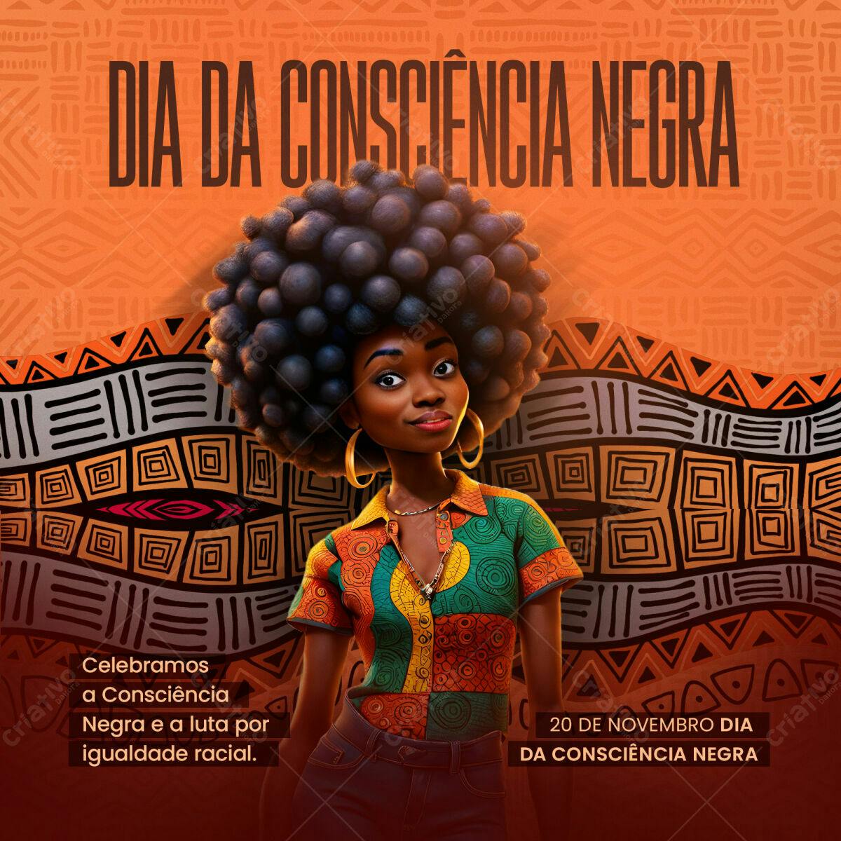 Post para Dia da Consciência Negra PSD Editável