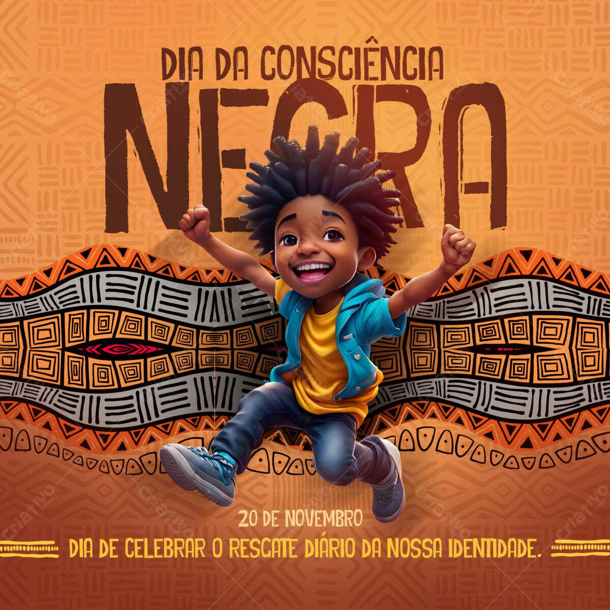 Flyer Dia da Consciência Negra PSD Editável