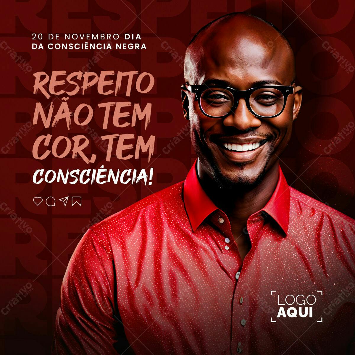 Post para Dia da Consciência Negra PSD Editável
