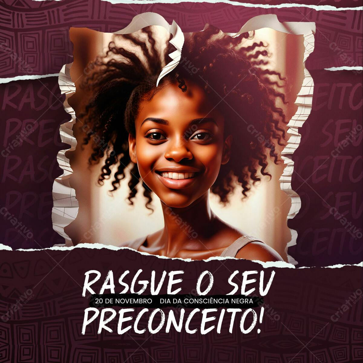 Post para o Dia da Consciência Negra PSD Editável