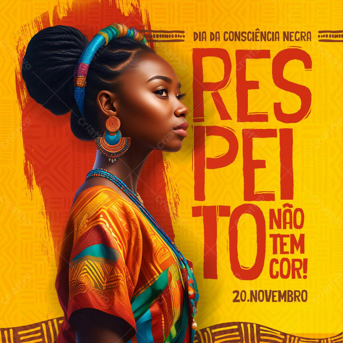 Flyer Dia da Consciência Negra PSD Editável