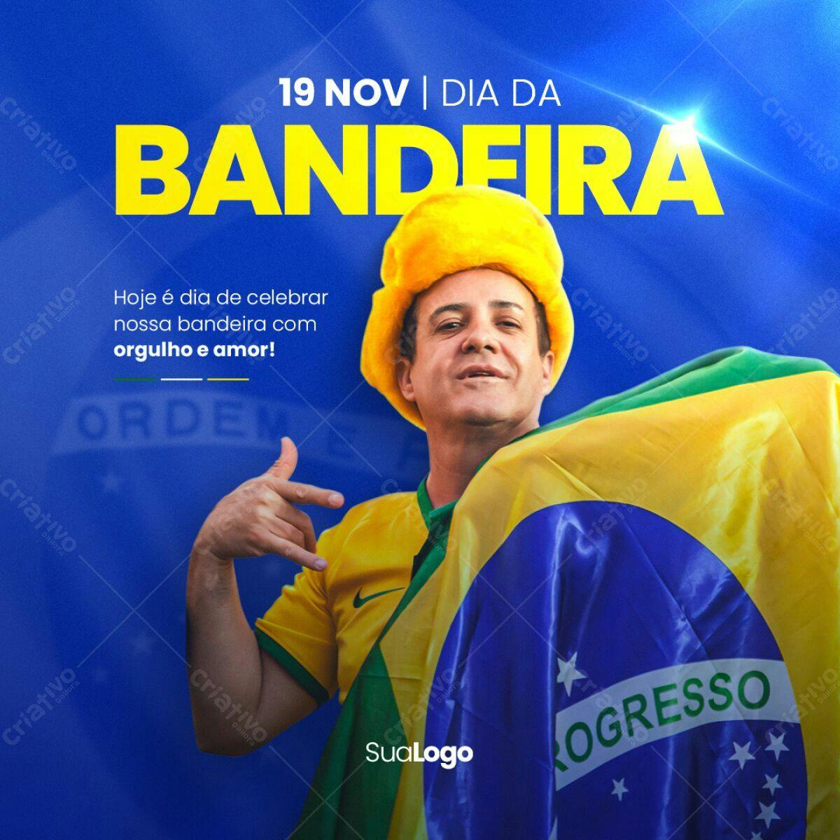 Post para Dia da Bandeira PSD Editável
