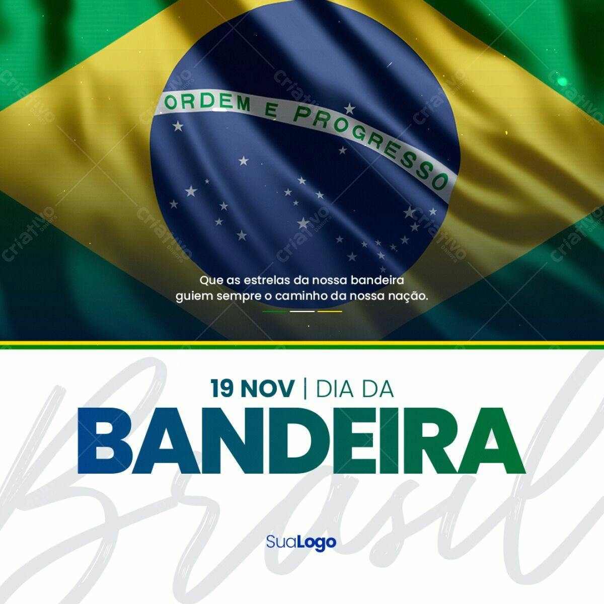 Flyer para o Dia da Bandeira PSD Editável
