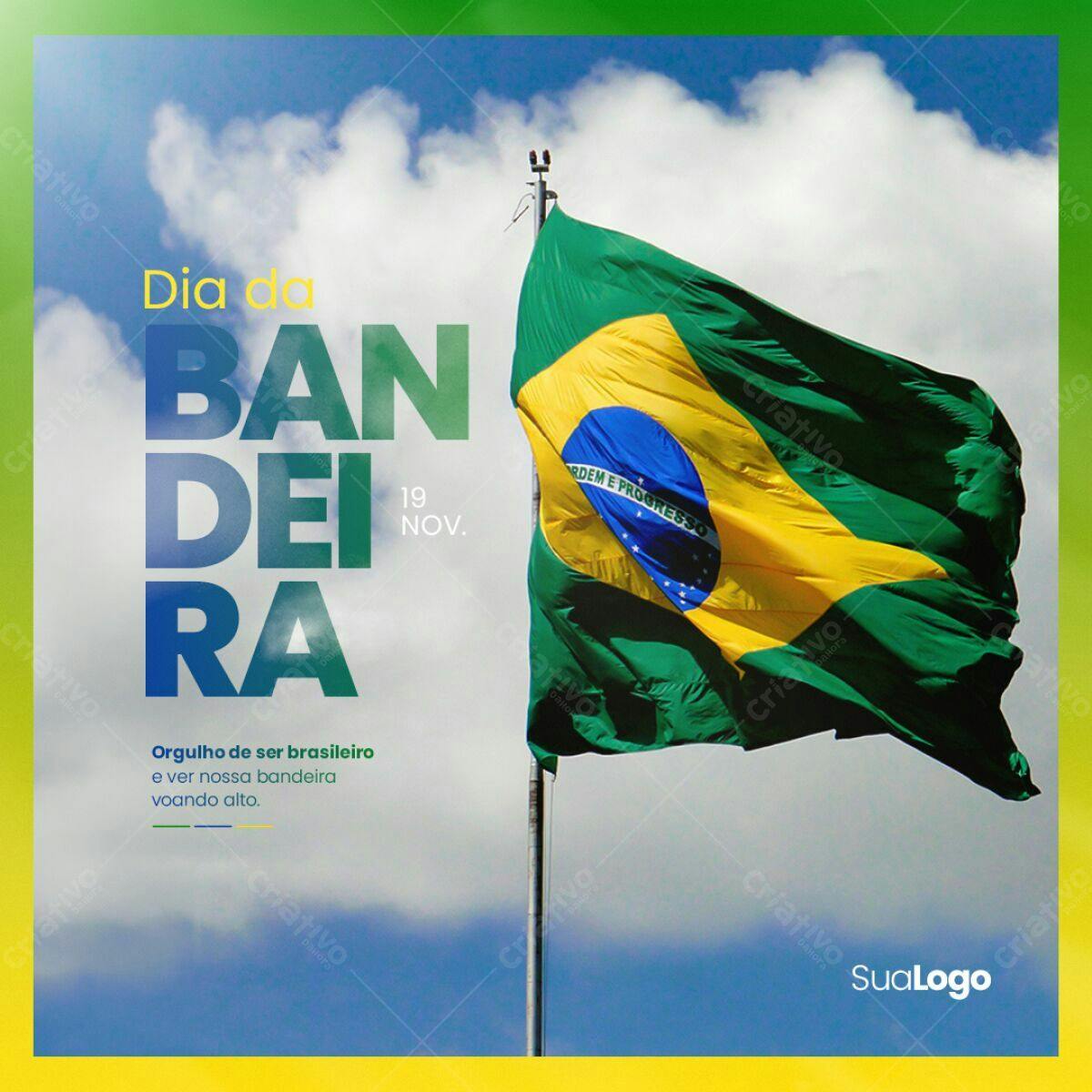 Post para o Dia da Bandeira PSD Editável