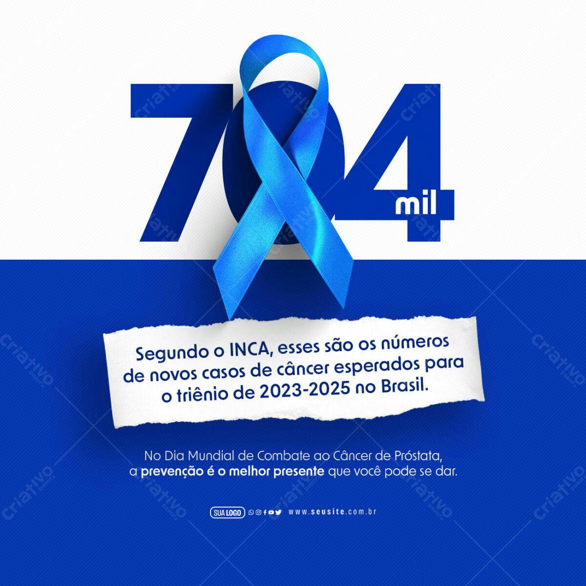 Post para o Dia Mundial de Combate ao Câncer de Próstata PSD Editável