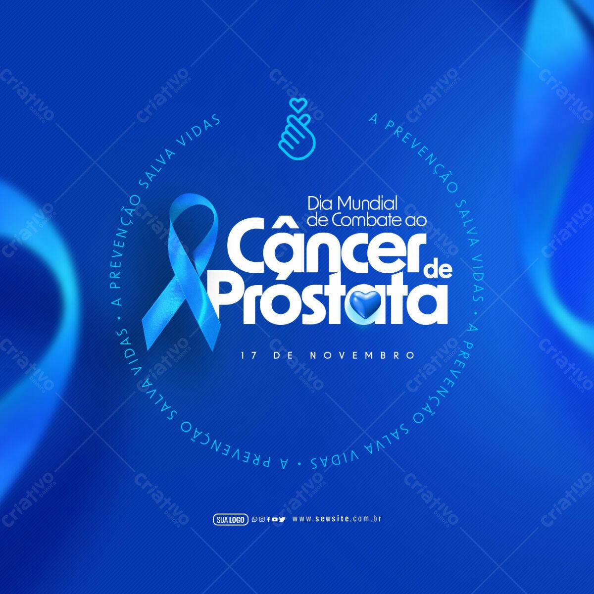 Flyer Dia Mundial de Combate ao Câncer de Próstata PSD Editável