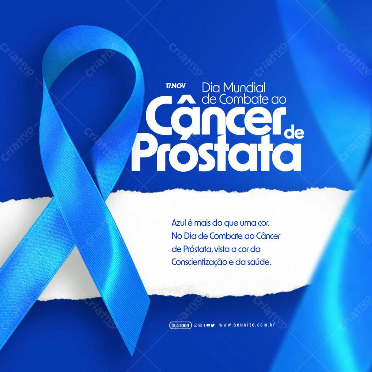 Post para Dia Mundial de Combate ao Câncer de Próstata PSD Editável