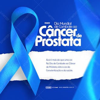 Feed dia mundial de combate ao câncer de próstatata azul a cor da conscientização
