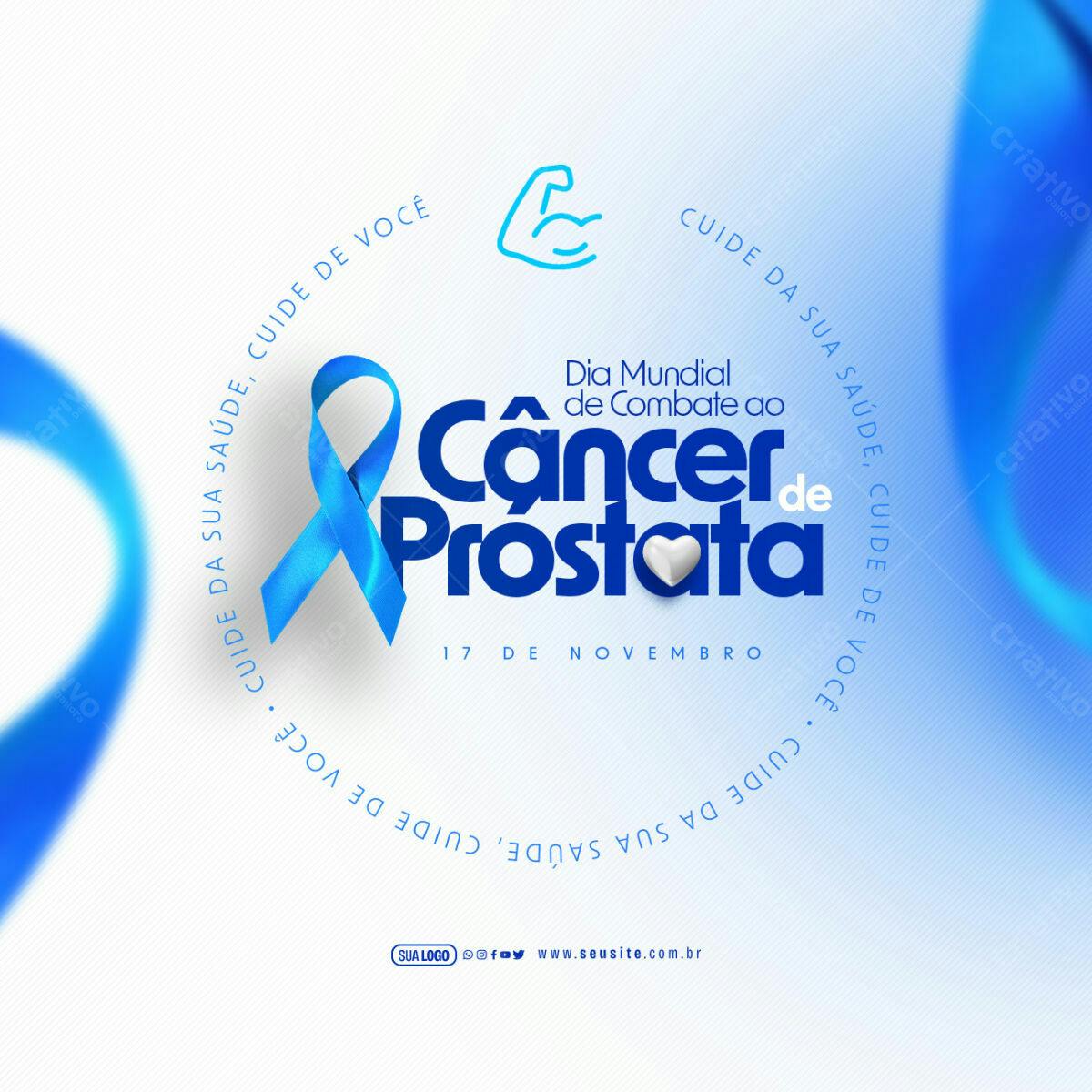 Flyer Dia Mundial de Combate ao Câncer de Próstata PSD Editável