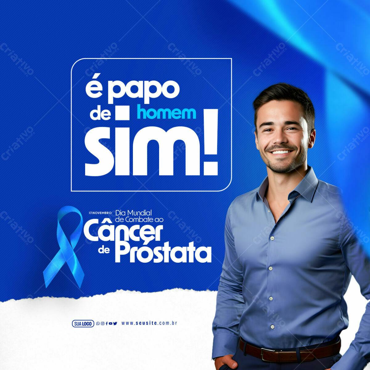 Post para Dia Mundial de Combate ao Câncer de Próstata PSD Editável