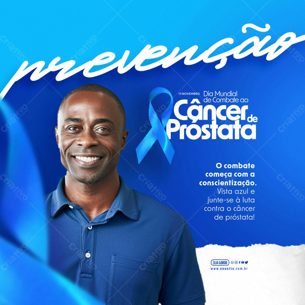 Post para Dia Mundial de Combate ao Câncer de Próstata PSD Editável
