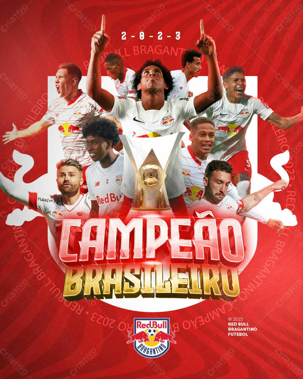 Poster Campeão Brasileiro Red Bull Bragantino PSD Editável