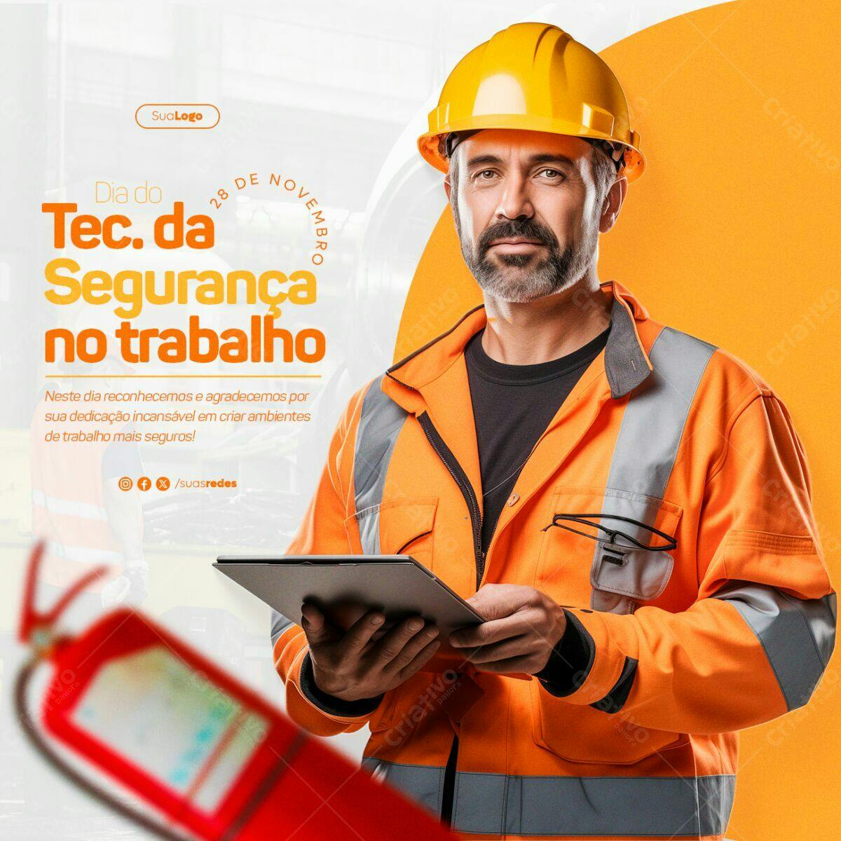 Flyer Dia do Técnico de Segurança no Trabalho PSD Editável