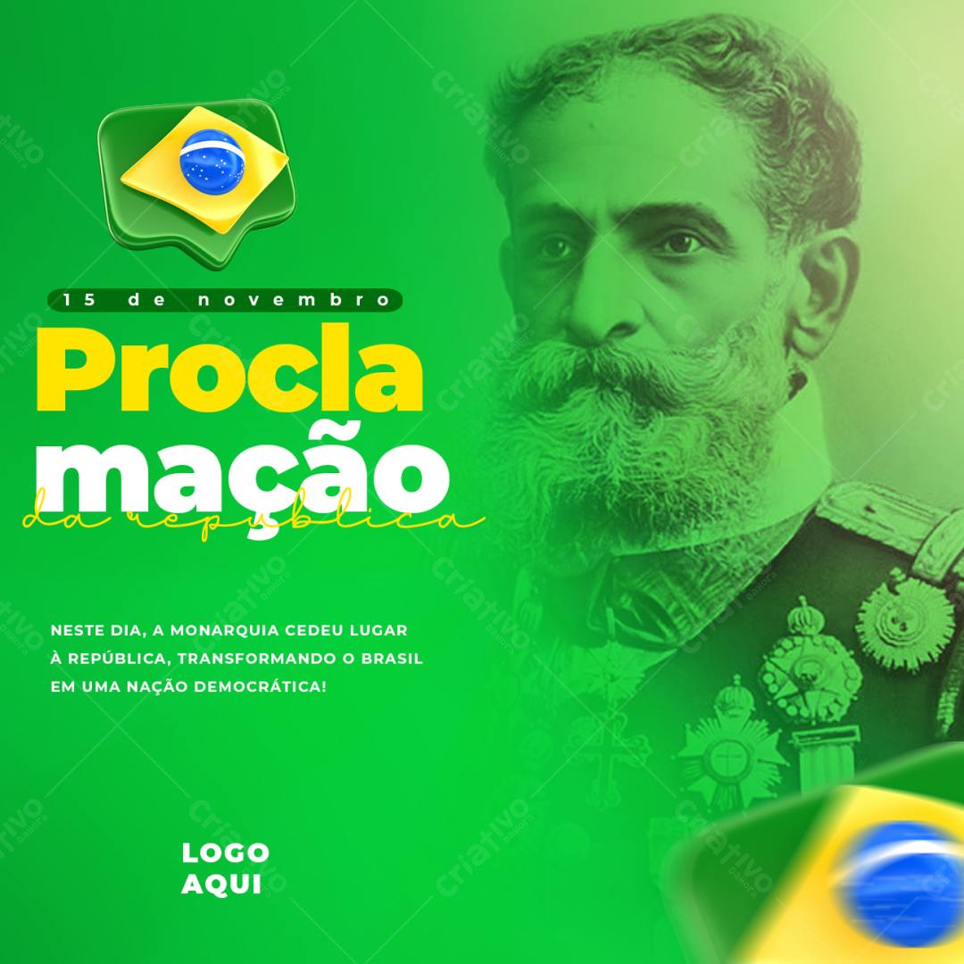 Postagem Dia da Proclamação da República PSD Editável