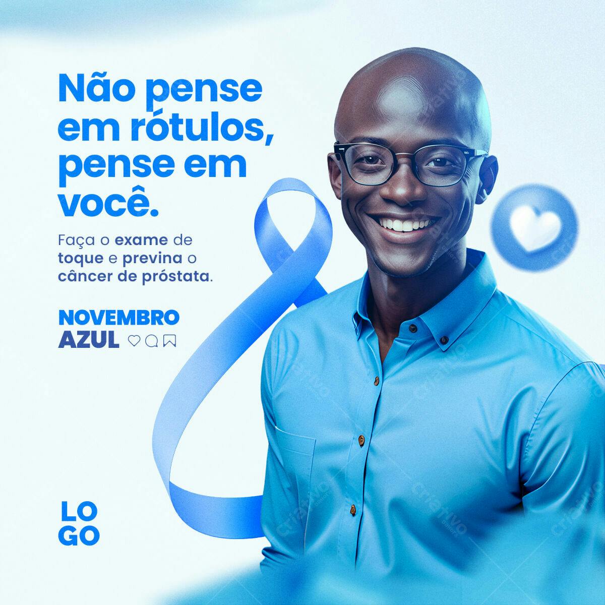 Postagem Novembro Azul PSD Editável