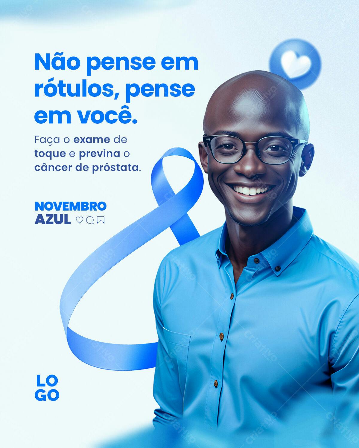 Post para Novembro Azul PSD Editável