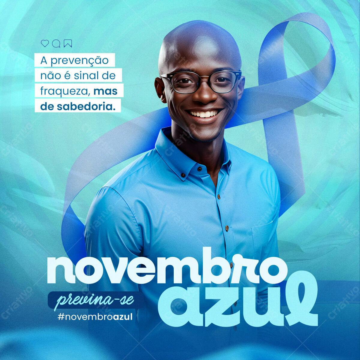 Post para Novembro Azul PSD Editável