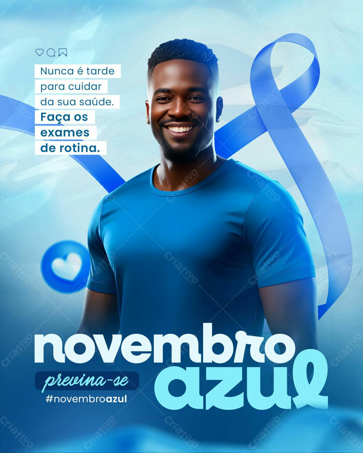 Post para Novembro Azul PSD Editável