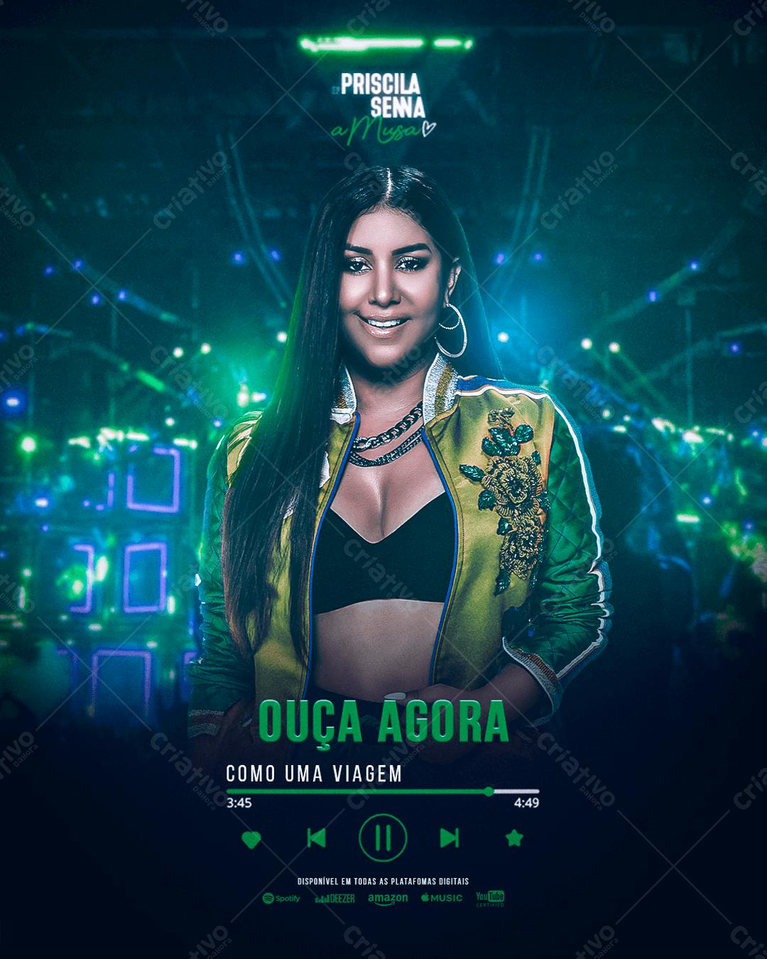 Flyer Promocional Música Priscila Sena PSD Editável