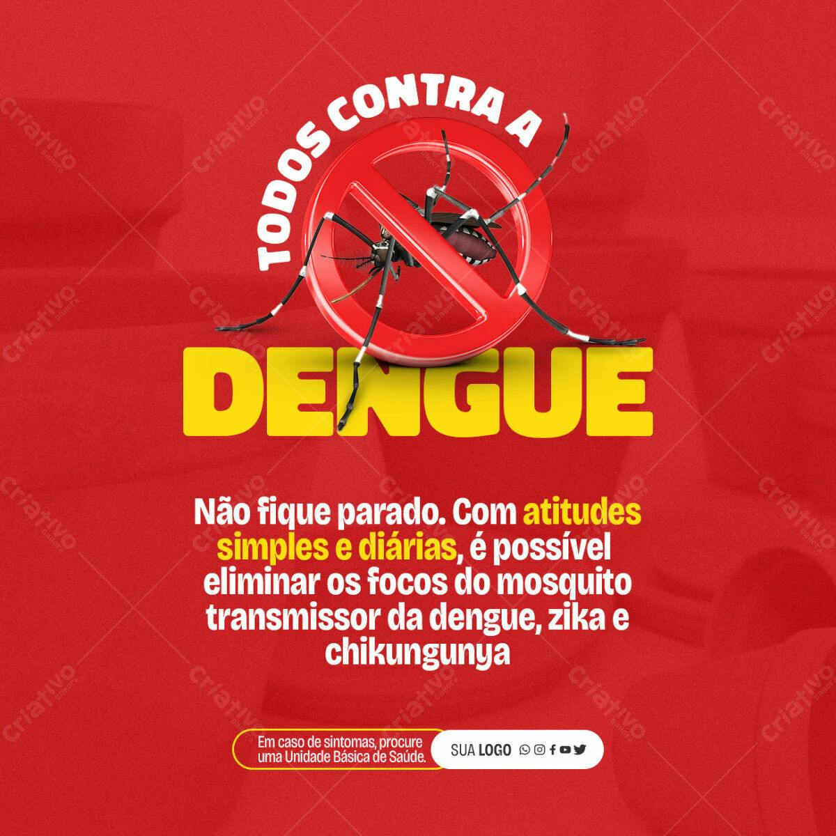 Flyer Contra Dengue PSD Editável