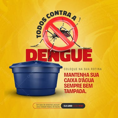 Post coleção contra a dengue caixa de água