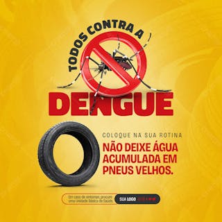 Post coleção contra a dengue pneus velhos