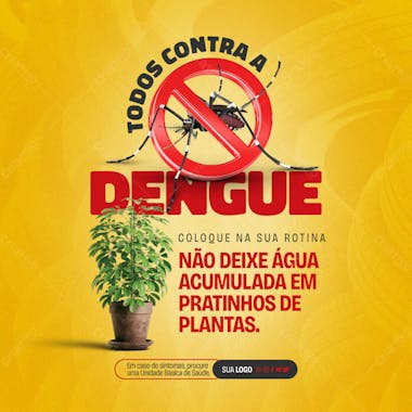 Post coleção contra a dengue pratinhos de plantas