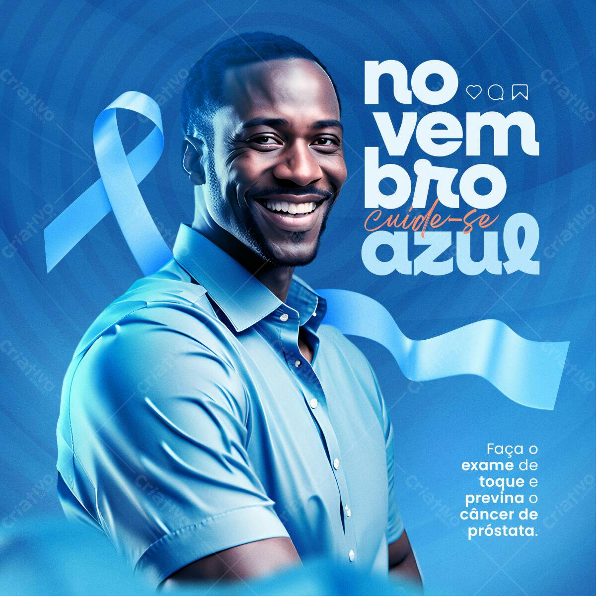 Post para Novembro Azul PSD Editável
